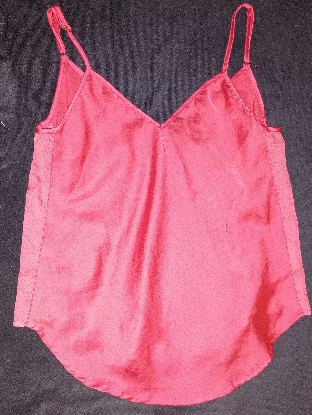 Sam Edelman Satin Cami Size M Red Orange W/Adjustable Straps